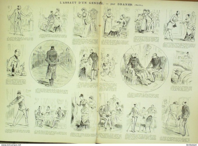 La Caricature 1884 #218 L'assaut d'un gendre Draner SorelTrock