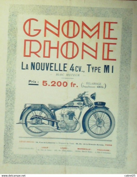Moto Revue 1929 n° 320 Bloc Bridier Charron Maillard Brune Lynser carburation Dunelt