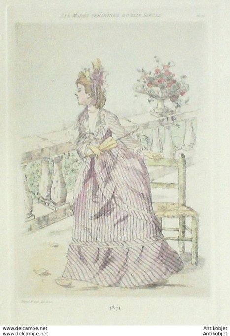Gravure Mode Boutet (pointe seche aquarellee old Fashion plate) Pl 71-1902