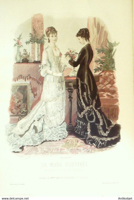 Gravure de mode La Mode illustrée 1879 n°07 (Maison Maury-Leriche)