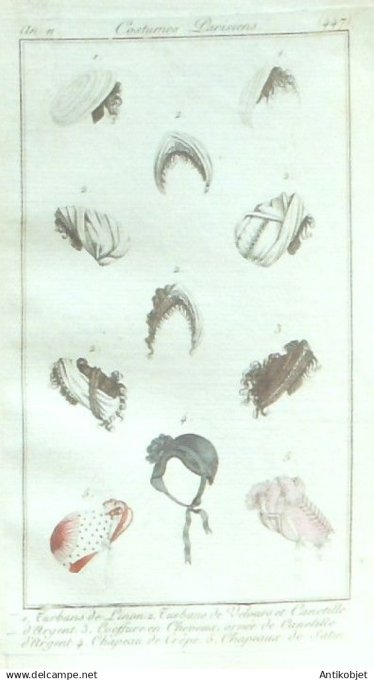 Costume Parisien 1803 an 11 # 447b (eau forte) Canetille d'argent