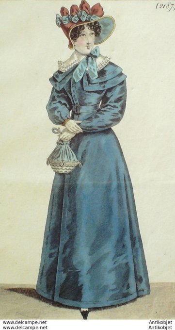 Costume Parisien 1823 # 2187 Redingote gros de Naples