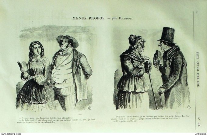 Petit journal pour Rire 1859 # 193 Nos Portiers Randon