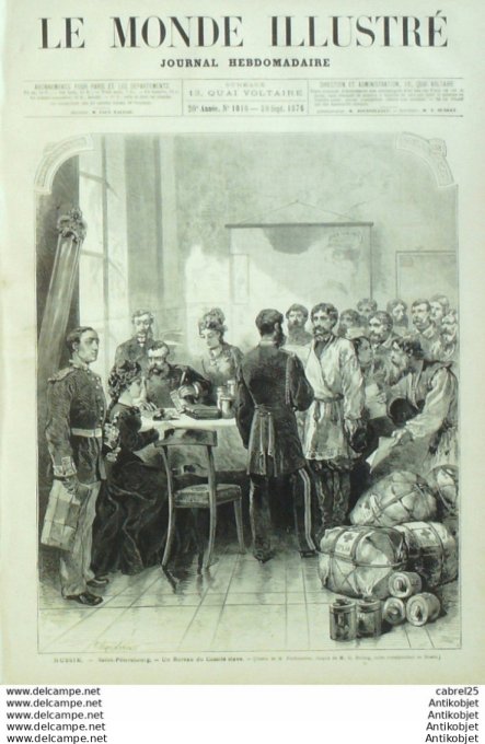 Le Monde illustré 1876 n°1016 Chartres (28) Lorient (56) Serbie Bielina Drina Schomatovaz Usa Little