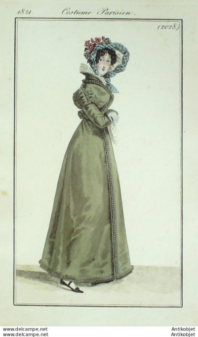 Costume Parisien 1821 # 2028 Redingote gros de Naples