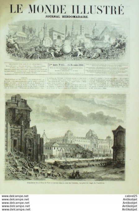 Le Monde illustré 1861 n°244 Portugal Lisbonne Pedro V Quebra Escudo Algérie Hamman-bou-Ghrara