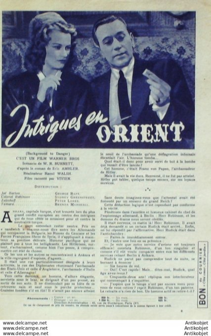 Intrigues en Orient Georges Raft Peter Lorre Brenda Marshall