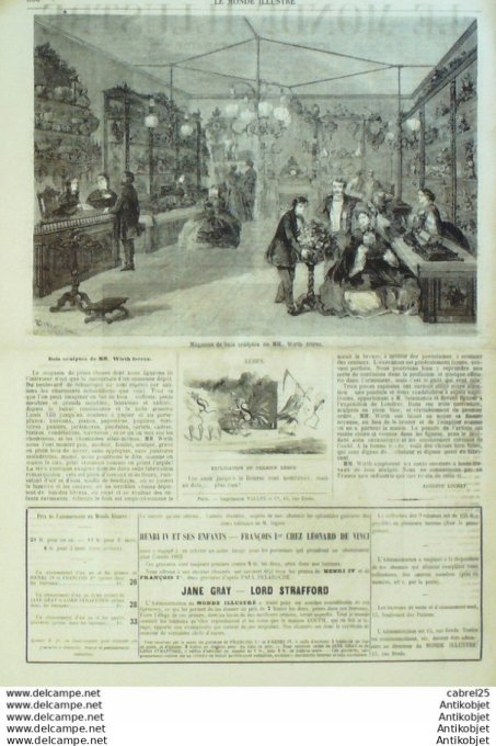 Le Monde illustré 1861 n°244 Portugal Lisbonne Pedro V Quebra Escudo Algérie Hamman-bou-Ghrara