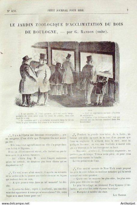 Petit journal pour Rire 1864 # 470 Le jardin Zoologique du bois de Boulogne Randon