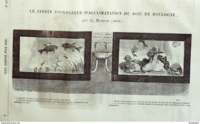 Petit journal pour Rire 1864 # 470 Le jardin Zoologique du bois de Boulogne Randon