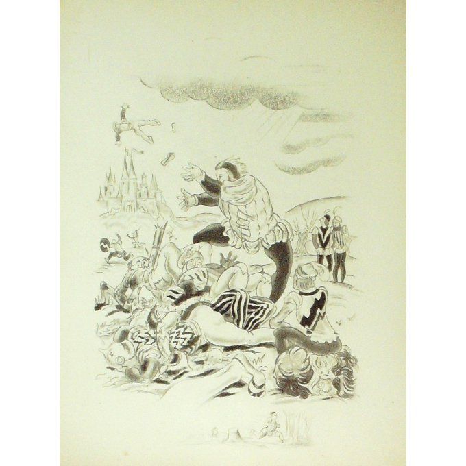 COLLOT ANDRE-EAU FORTE-pour illustrer RABELAIS- 4-1933