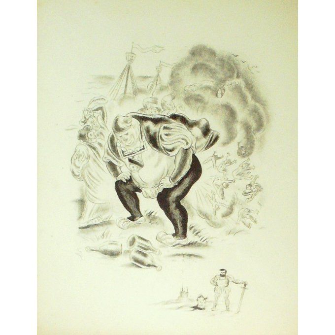 COLLOT ANDRE-EAU FORTE-pour illustrer RABELAIS- 9-1933