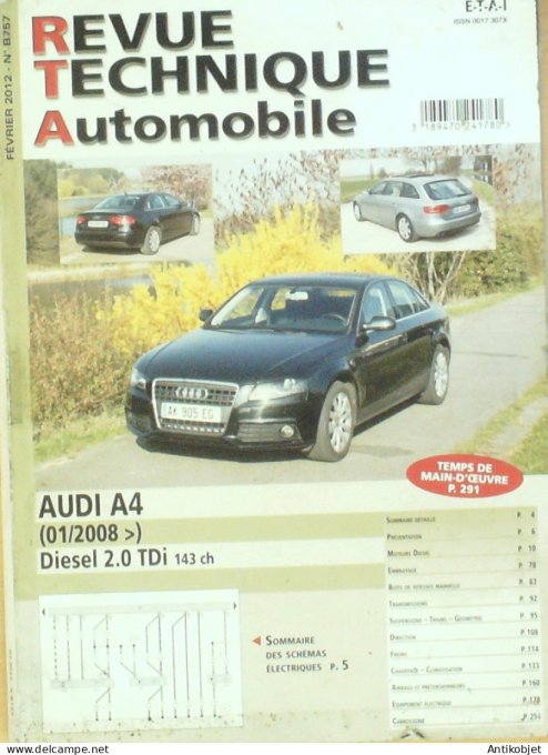 Revue Tech. Automobile 2012 n°B757 Audi A4
