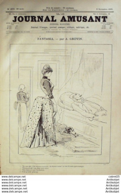 Le Journal Amusant 1886 # 1575 Fantaisie par Stop Comedie Monsieur Scapin repeint en vers par Jean R