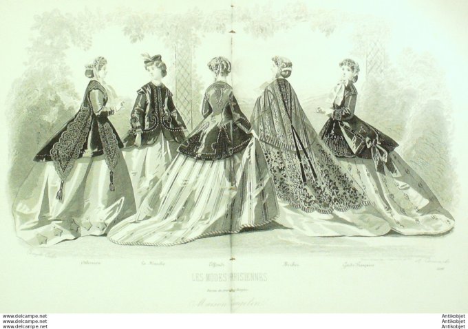 Gravure de mode Les Modes parisiennes (maison Gagelin) 1867 n°1206