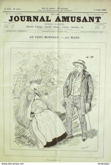 Le Journal Amusant 1889 # 1714 Une seance de spiritisme par Henriot
