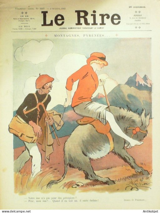 Le Rire 1913-10- 4 # 557 Journal humoristique Ed.Originale Aviation de Reims