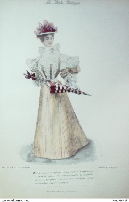 La Mode pratique 1896 # 33 Robe en soie pékinée