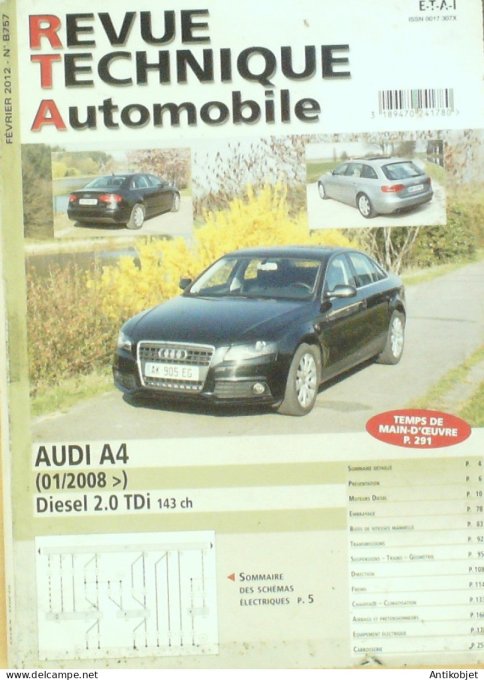 Revue Tech. Automobile 2012 n°B757 Audi A4