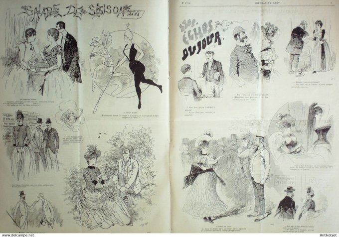Le Journal Amusant 1889 # 1714 Une seance de spiritisme par Henriot