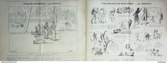 Le Journal Amusant 1889 # 1714 Une seance de spiritisme par Henriot