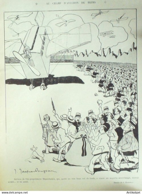 Le Rire 1913-10- 4 # 557 Journal humoristique Ed.Originale Aviation de Reims