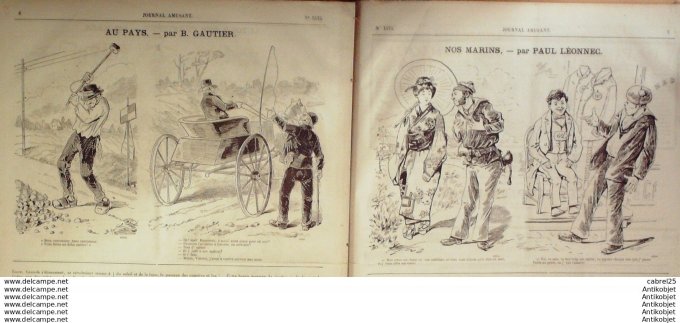 Le Journal Amusant 1886 # 1575 Fantaisie par Stop Comedie Monsieur Scapin repeint en vers par Jean R