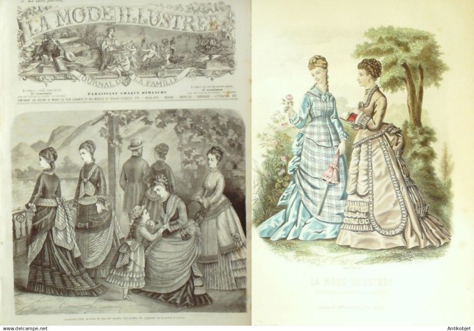 La Mode illustrée journal + gravure associée 1875 # 25