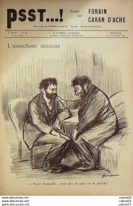 PSST 1899 n°58-Caran d'Ache,Forain-DE GALLES chez LOUBET