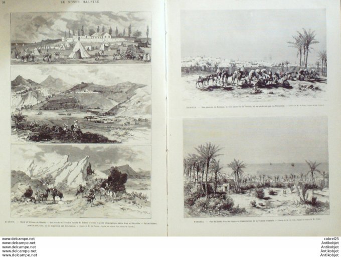 Le Monde illustré 1881 n°1268 Russie Kranowodsk Mez Algérie Frendah Sitten Sfissifa Tunisie Kerouan 