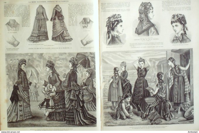 La Mode illustrée journal + gravure associée 1875 # 25