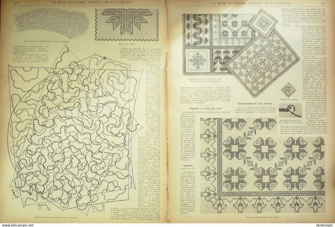La Mode illustrée journal + gravure associée 1890 # 52