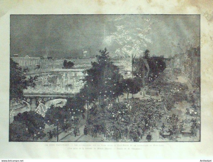 Le Monde illustré 1887 n°1582 Longchamps (92) fête nationale Le Havre (76) régates Carrousel