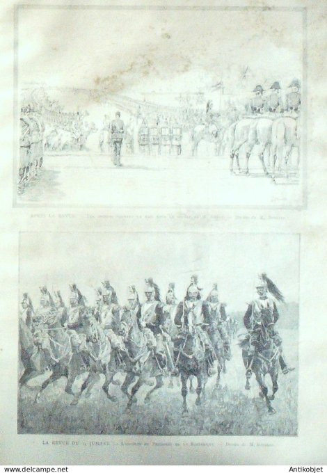 Le Monde illustré 1887 n°1582 Longchamps (92) fête nationale Le Havre (76) régates Carrousel