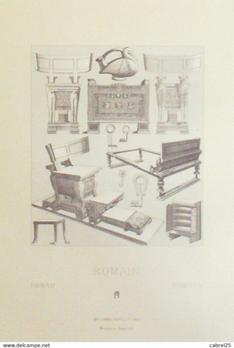 Objet Cadenas serrure table chaise curule vase de repas