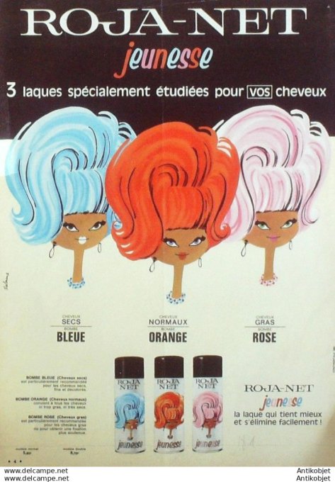 Publicite Cosmetique Roja-Net Laques 1963