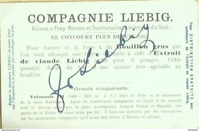 Chromo Liebig Sang  725 Grands Conquerants I (1903)