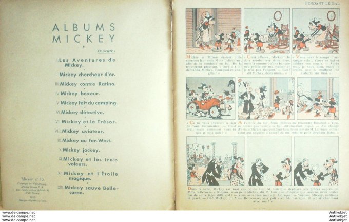 Walt Disney Mickey sauve Bellecorne # 13 Edit Hachette Eo 1937