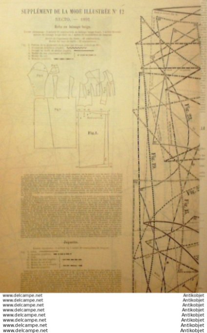 Journal + Patron Mode illustrée  1891 # 12 (with Pattern)
