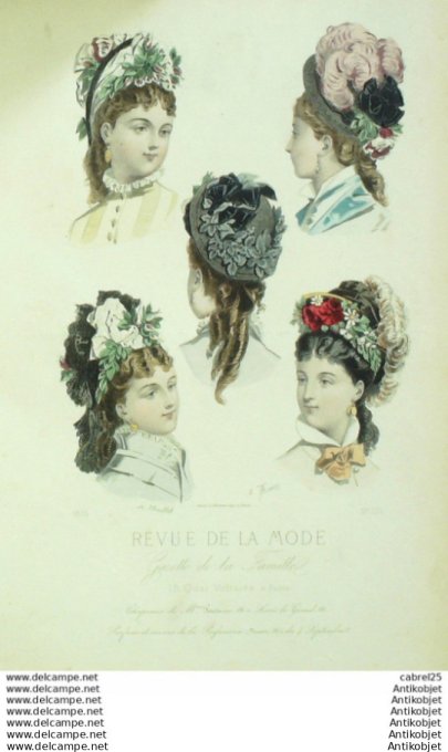 Gravure Mode La Gazette 1875 # 171 (Old Fashion plate)