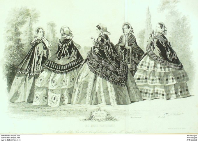 Gravure de mode Les Modes parisiennes (maison Gagelin) 1858 n°790