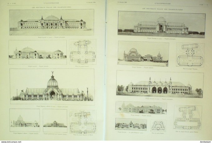 L'illustration 1896 n°2787 Edmond Goncourt Par-sConflans course Havre (76) Palais Champs-Elysées