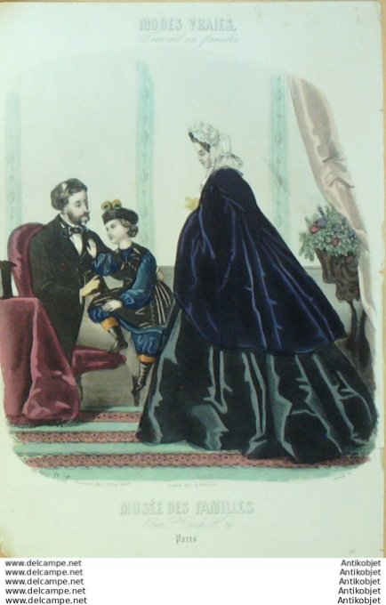 Gravure Mode Musee des familles 1863 #  2 (Old fashion plate)