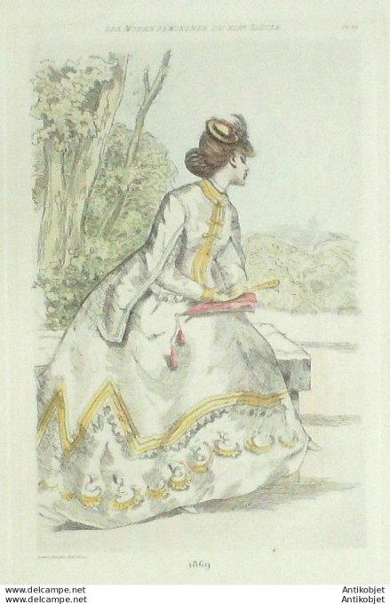 Gravure Mode Boutet (pointe seche aquarellee old Fashion plate) Pl 69-1902