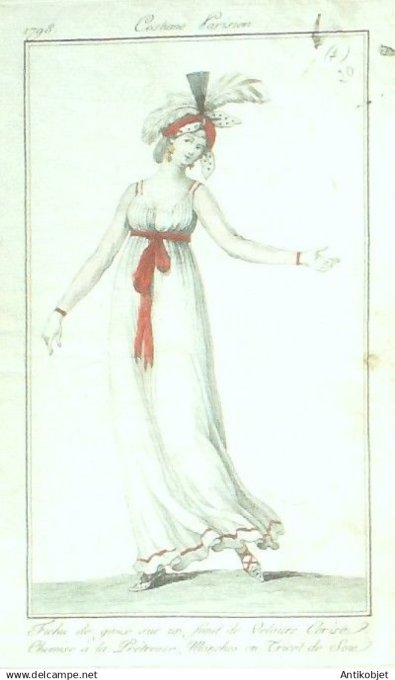 Costume Parisien 1797 an 6 # 20 (eau forte) (ex #4) Fichu de gaze