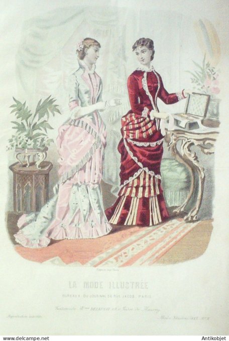 Gravure Mode illustree 1882 # 11 (Old Fashion plate)