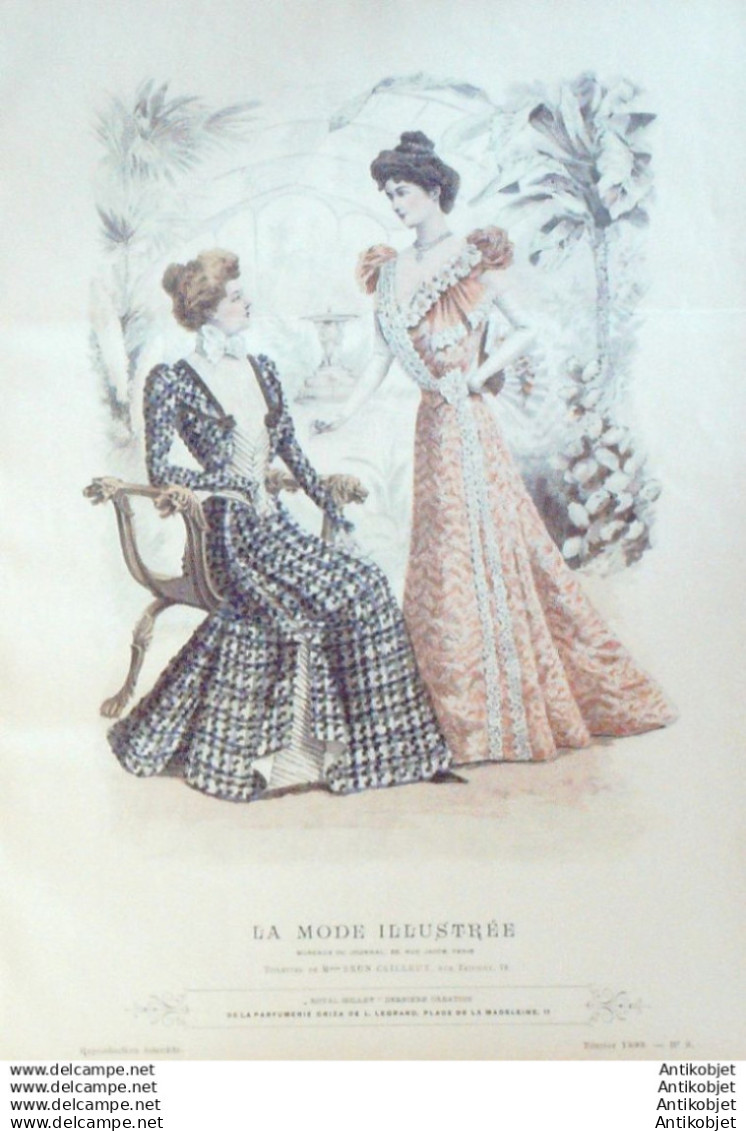 Gravure Mode illustree 1899 # 09 (Old Fashion plate) RARE