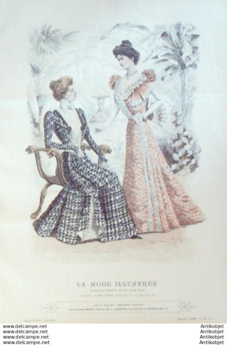 Gravure Mode illustree 1899 # 09 (Old Fashion plate) RARE