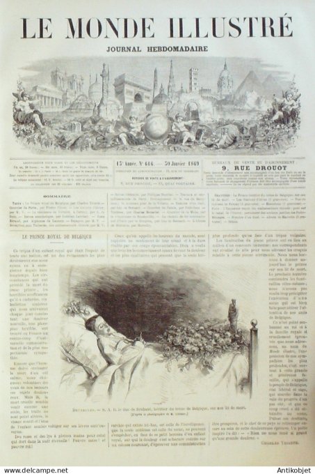 Le Monde illustré 1868 n°616 Belgique Bruxelles Italie Bordighiera Espagne Barcelone