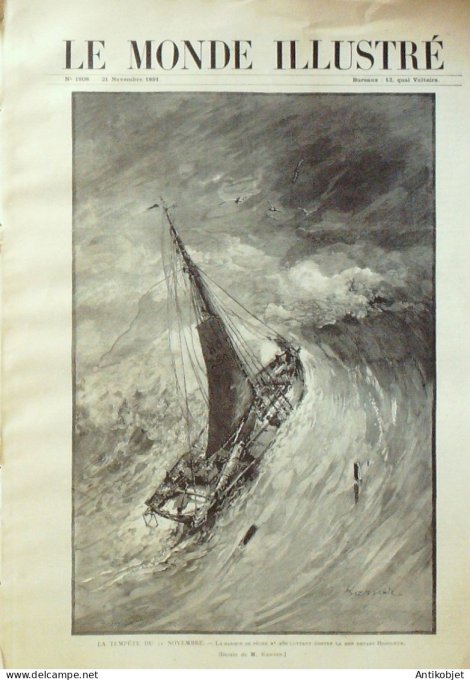 Le Monde illustré 1891 n°1808 Honfleur (14) Rouen (76) Saint-Sever ANgleterre Sandgate